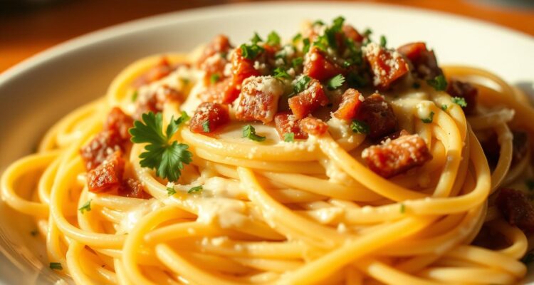 Spaghetti carbonara ze śmietaną